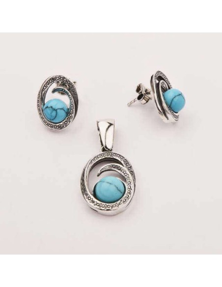 Silver pendant with turquoise W 1561