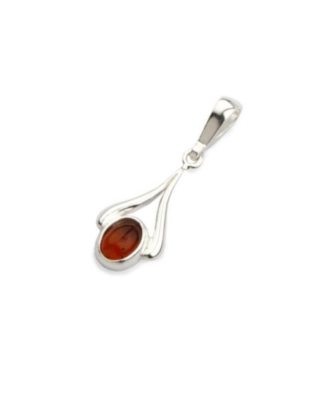 Silver pendant with cognac amber W 559 amber