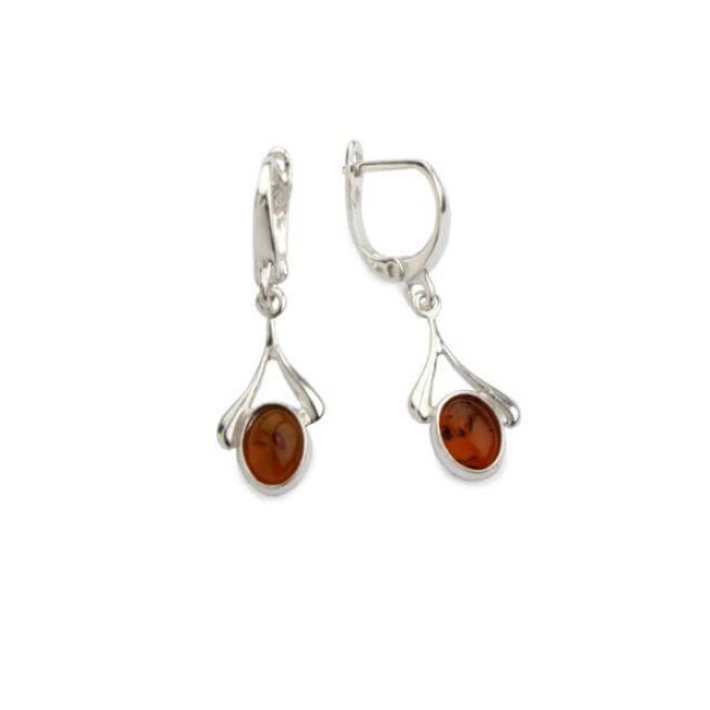 Silver pendant with cognac amber W 559 amber