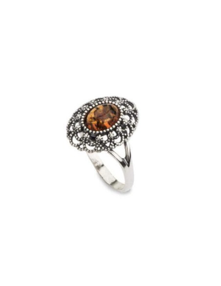 Silver ring with amber PK 1760 amber