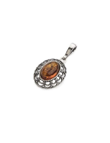 Silver ring with amber PK 1760 amber