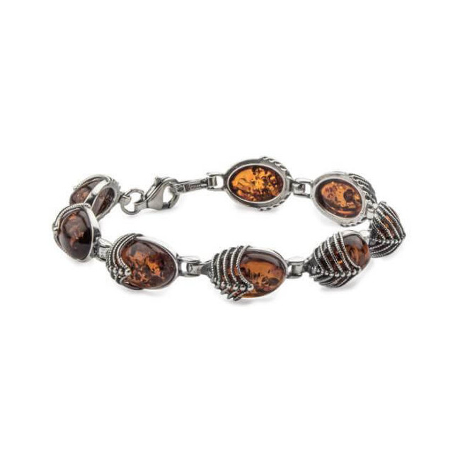 Silver earrings with amber K 1703 amber