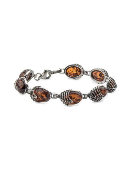 Silver earrings with amber K 1703 amber