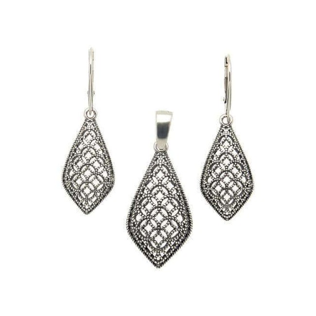 K 1912 oxidized silver earrings