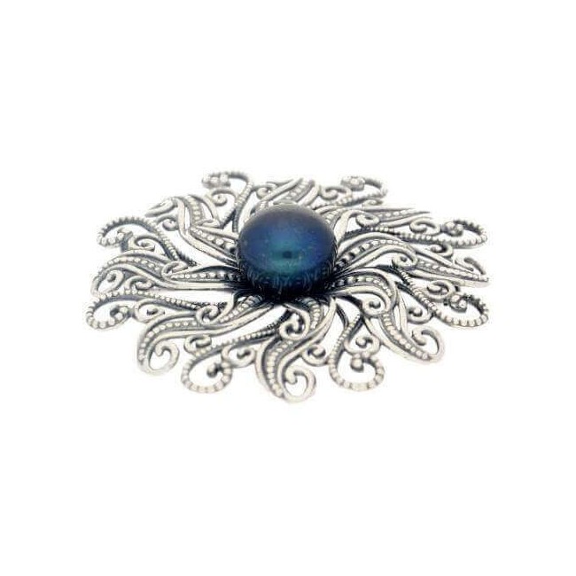 Broszka z granatową perłą B 171|Polcaratdesign.pl Biżuteria