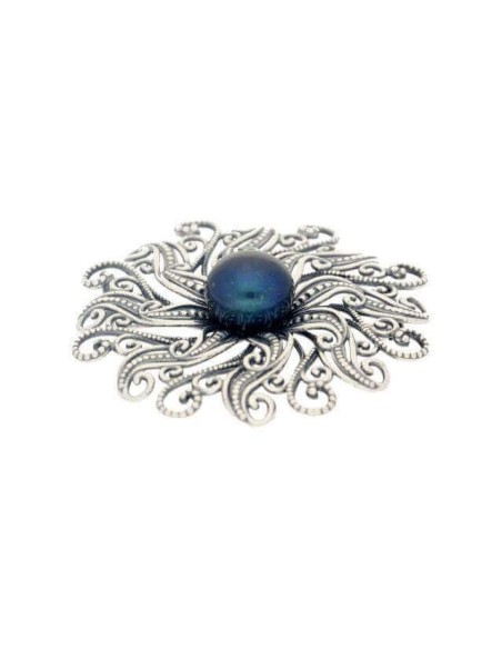 Broszka z granatową perłą B 171|Polcaratdesign.pl Biżuteria