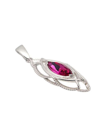 Silver pendant with Swarovski crystal W 1901 Fuchsia