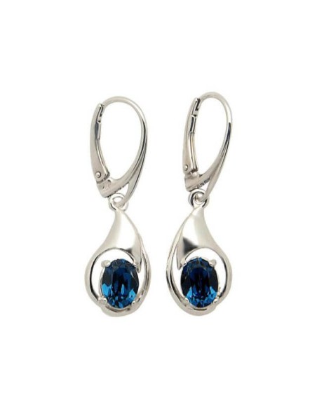 Swarovski K 1924 R Montana Silver Crystal Earrings Swarovski K 1924 R Montana Silver Crystal Earrings