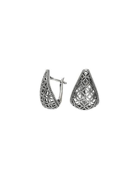 Silver oxidized earrings K3 1912