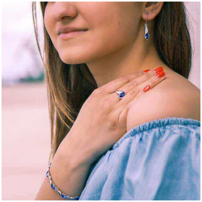 Srebrna bransoletka z kryształami L 1902|Polcaratdesign.pl Biżuteria