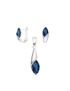 Silver earrings with Swarovski crystal K3 1902 Montana 2