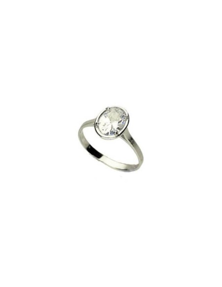 Silver ring with white zircon PK 1891