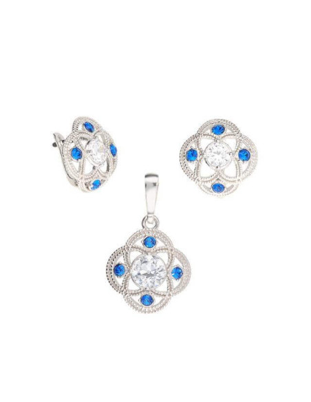 Srebrny pierścionek z białą cyrkonią i kryształami Swarovski PK 1878|Polcaratdesign.pl Biżuteria