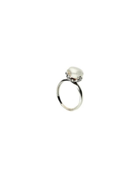 Silver oxidized ring with pearl PK 1787 Silver oxidized ring with pearl PK 1787