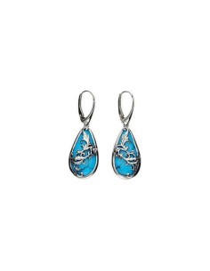 Silver oxidized earrings K 1743 turquoise