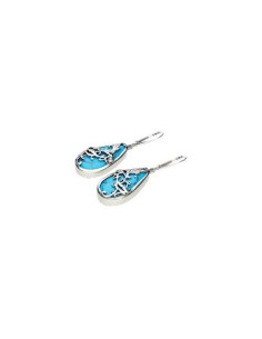 Silver oxidized earrings K 1743 turquoise 2