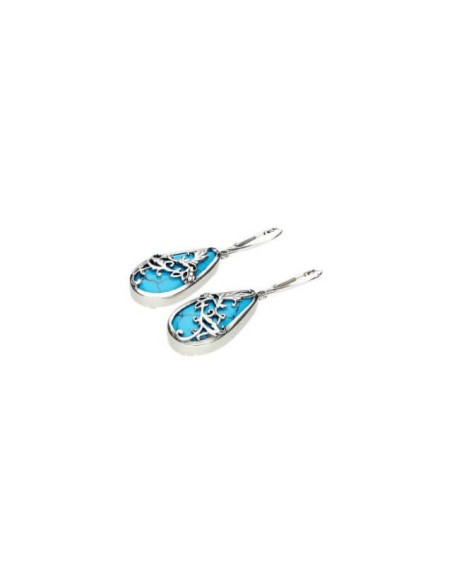 Silver oxidized earrings K 1743 turquoise