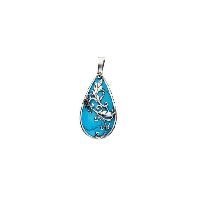Silver oxidized pendant W 1743 Turquoise
