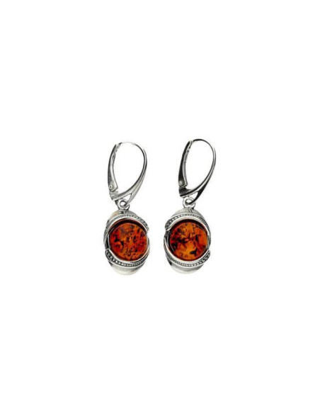 Silver earrings K 1805 amber