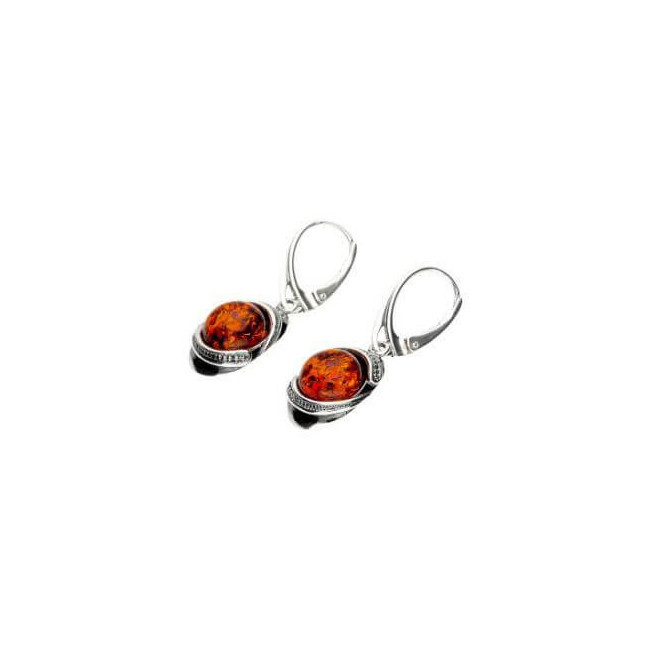 Silver earrings K 1805 amber