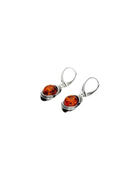 Silver earrings K 1805 amber