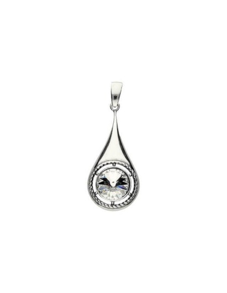 Silver oxidized pendant with Swarovski crystal W 1952