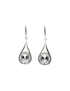 Silver oxidized earrings with Swarovski K 1952 crystal