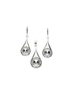 Silver oxidized earrings with Swarovski K 1952 crystal 2