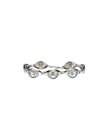 Silver oxidized bracelet with Swarovski crystals L 1952