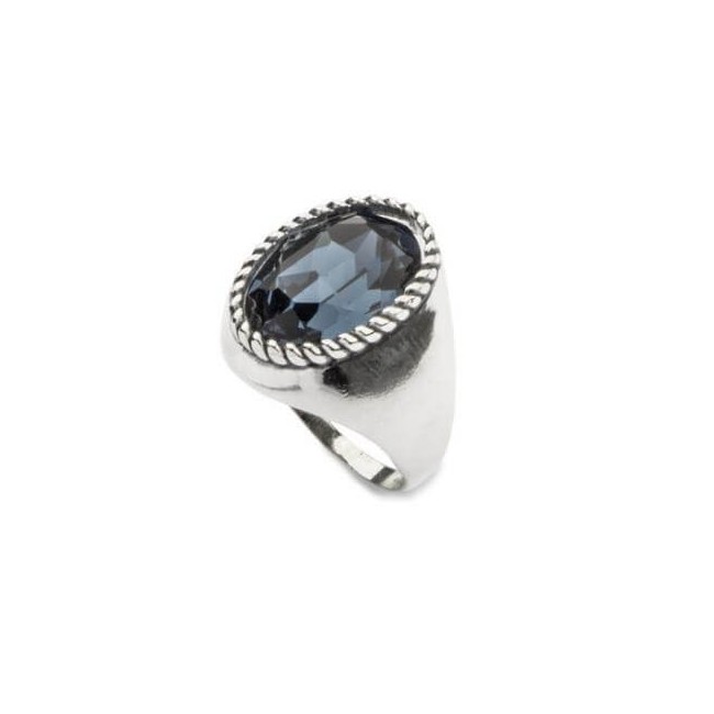 Silver oxidized Swarovski ring PK 1813 Montana