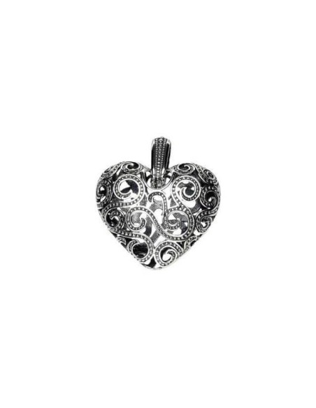 Silver oxidized pendant HEART W 1262