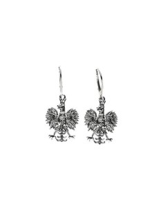 Silver earrings oxidized Eagle K 1656