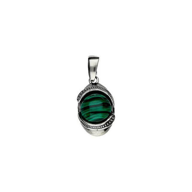 Silver pendant W 1805 Malachite