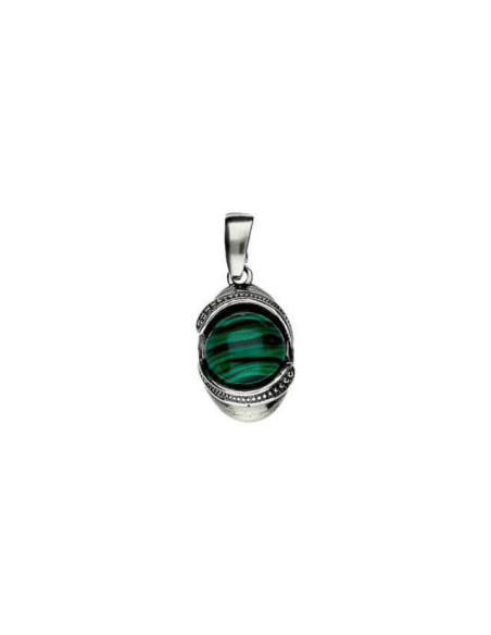 Silver pendant W 1805 Malachite