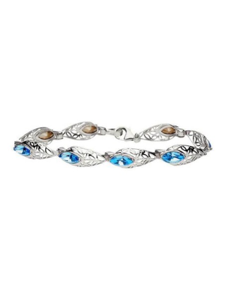 Silver Bracelet with Swarovski Crystals L 1948 Aquamarine
