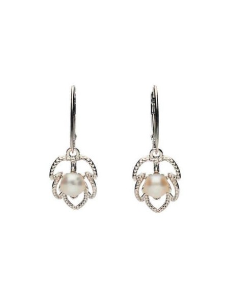 Silver earrings with cultured pearl K 1956 pearl
