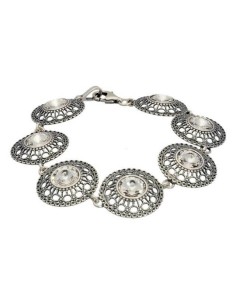 Oxidized silver bracelet Swarovski L 1719 Crystal