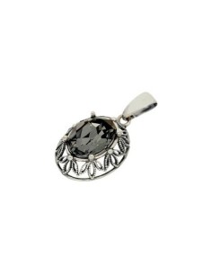 Silver oxidized pendant Swarovski W 1672 Silver Night