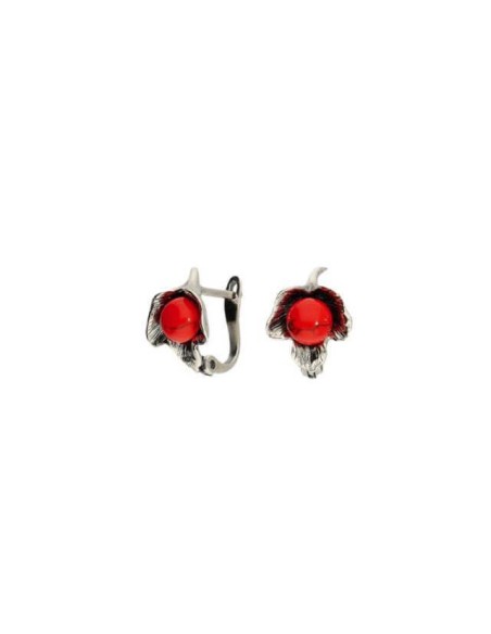 Silver earrings K3 1557 Coral