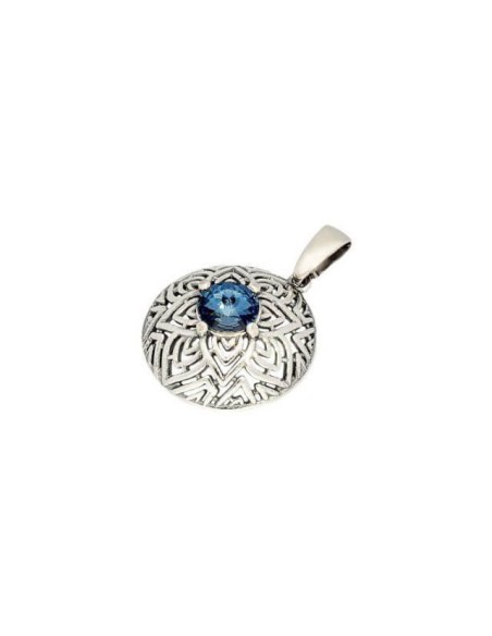 Srebrny oksydowany wisiorek Swarovski W 1962 Denim Blue