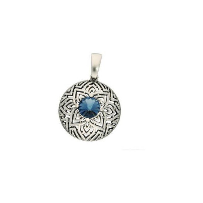 Silver oxidized Swarovski pendant W 1962