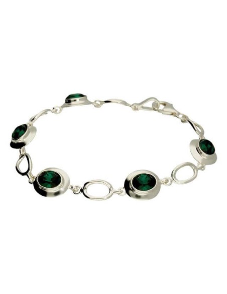 Silver bracelet with Swarovski crystals L 1860 Emerald