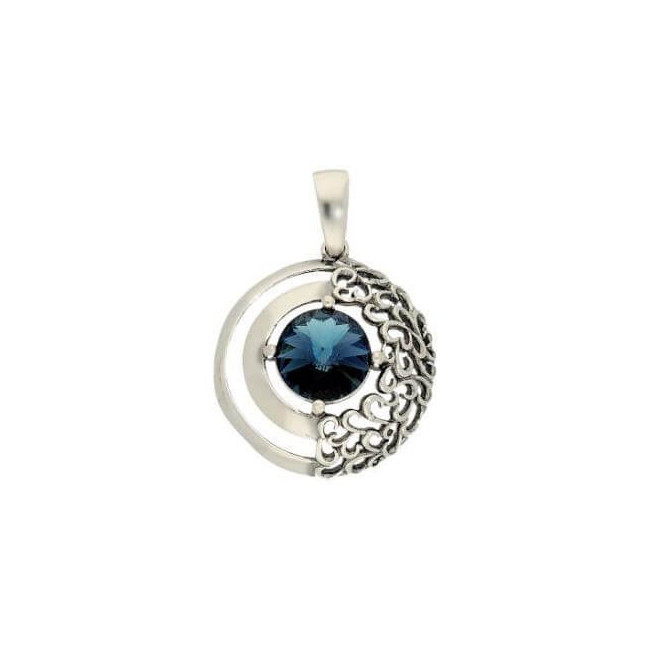 Oxidized silver pendant with Swarovski crystal W 1964