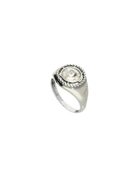 Silver oxidized ring with Swarovski PK 1952 Crystal