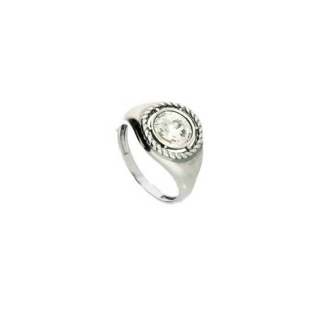 Silver oxidized ring with Swarovski crystal PK 1952