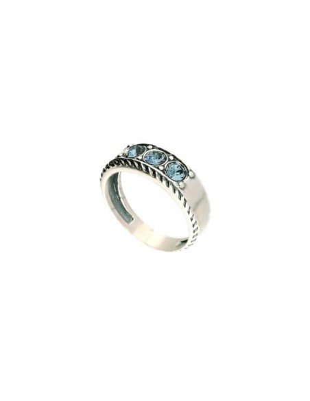 Oxidized silver ring Swarovski PK 1821 Denim Blue