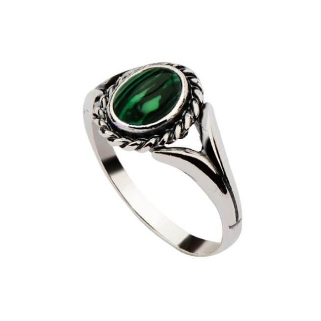 Silver set with malachites KPL 570