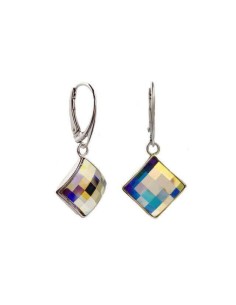 Swarovski K 1583 Crystal AB Silver Crystal Earrings