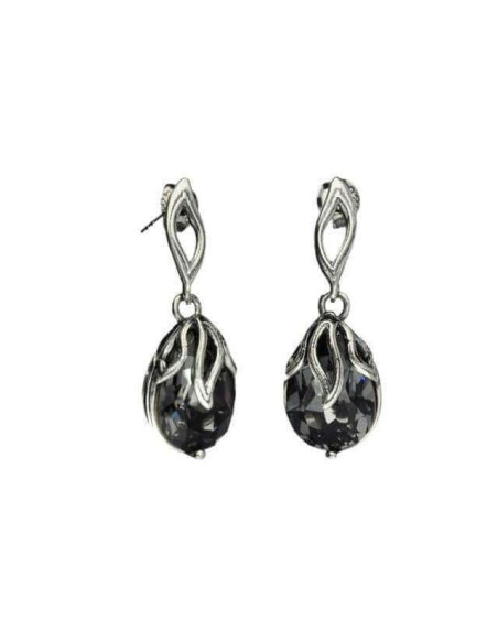 Silver earrings with Swarovski crystals K 1643 Silver Night Stud