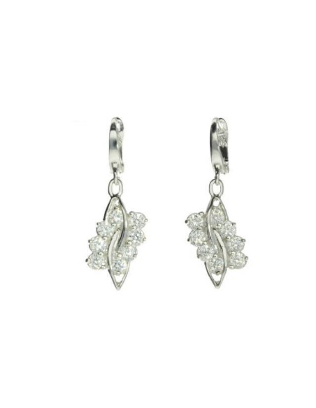 Silver earrings with zircons K 1665 White Silver earrings with zircons K 1665 White